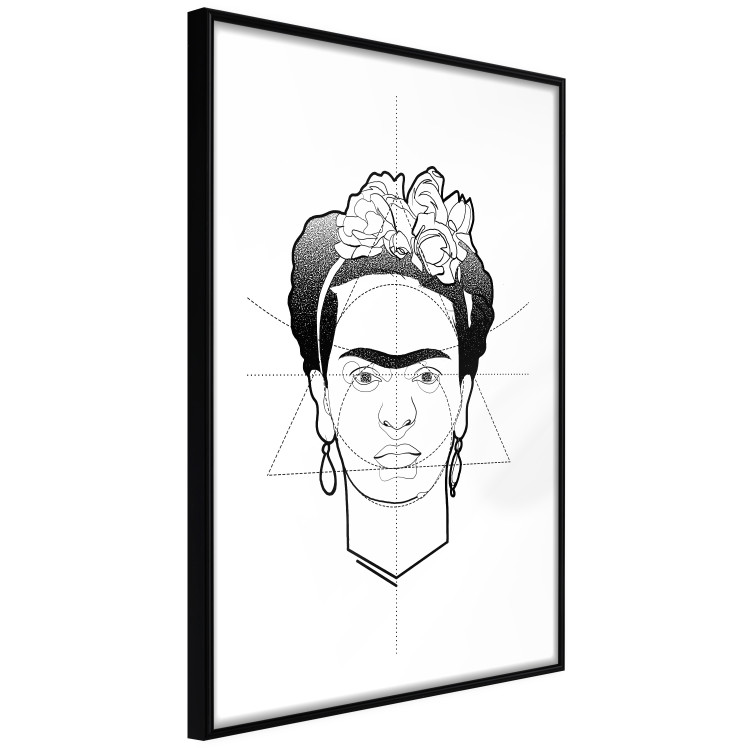 Wall Poster Beautiful Frida - black and white geometric composition with a woman's face 114308 additionalImage 11
