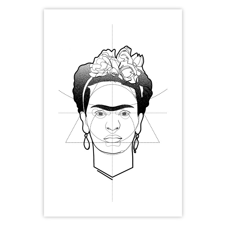 Wall Poster Beautiful Frida - black and white geometric composition with a woman's face 114308 additionalImage 19