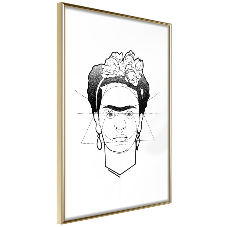Wall Poster Beautiful Frida - black and white geometric composition with a woman's face 114308 additionalImage 6