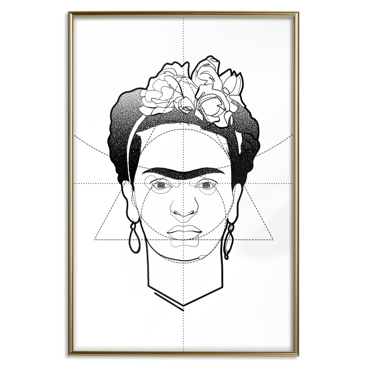 Wall Poster Beautiful Frida - black and white geometric composition with a woman's face 114308 additionalImage 16