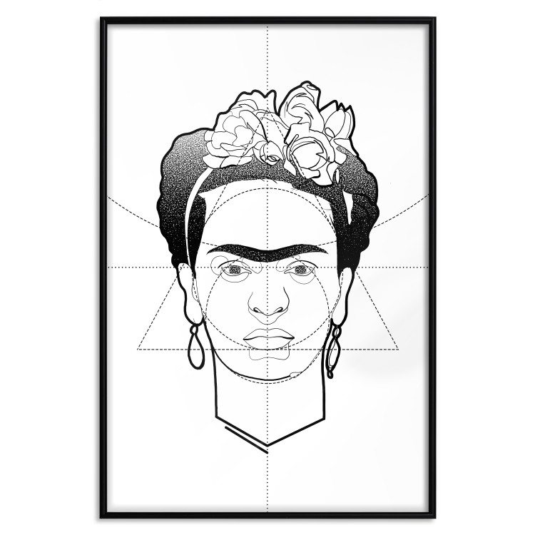 Wall Poster Beautiful Frida - black and white geometric composition with a woman's face 114308 additionalImage 18