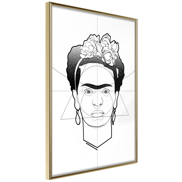Wall Poster Beautiful Frida - black and white geometric composition with a woman's face 114308 additionalImage 12