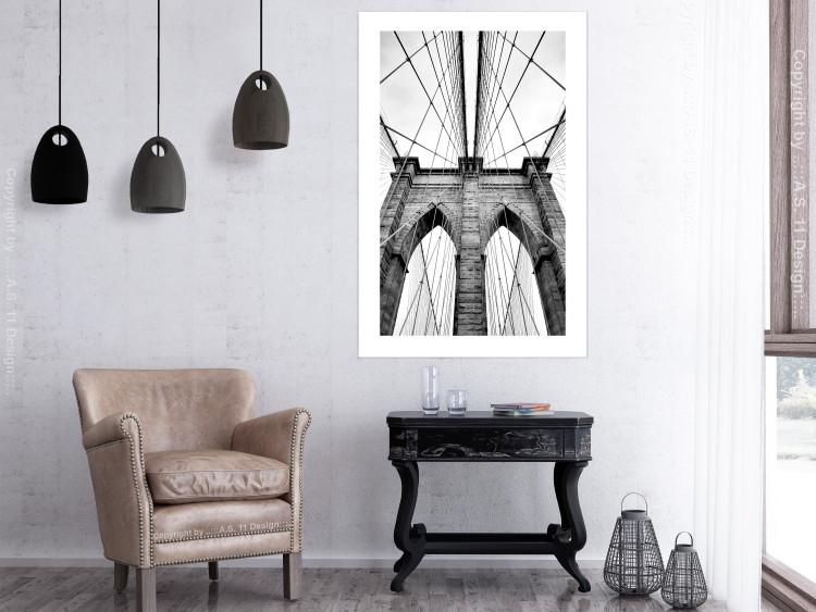 Poster Architectural details - black and white shot of a bridge seen from below 115008 additionalImage 4
