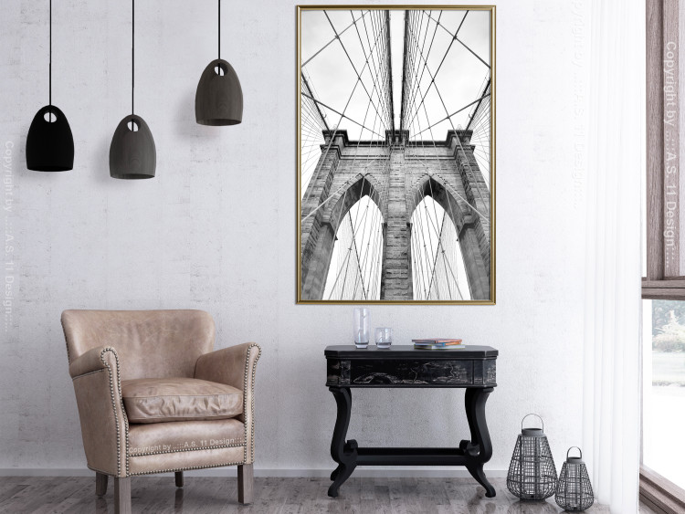 Poster Architectural details - black and white shot of a bridge seen from below 115008 additionalImage 7