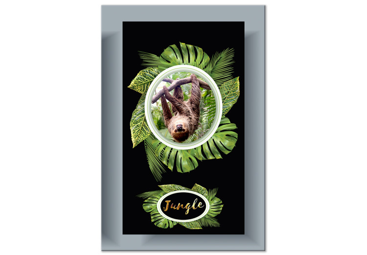 Canvas Animal in Nature's Leaves (1-part) - Exotic Sloth in Jungle 116308