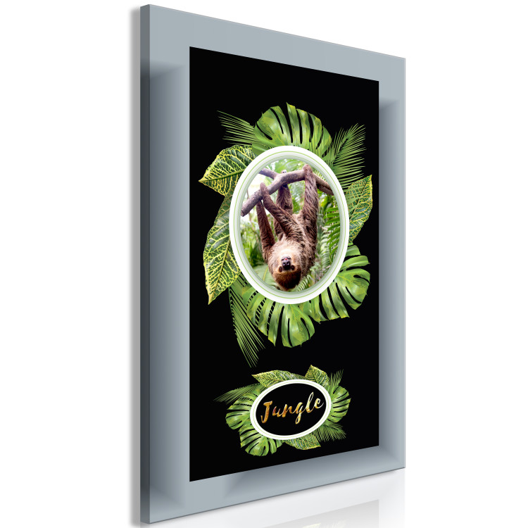 Canvas Animal in Nature's Leaves (1-part) - Exotic Sloth in Jungle 116308 additionalImage 2