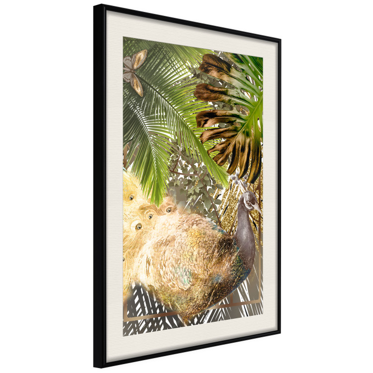 Wall Poster Golden Peacock - composition with an elegant bird among tropical leaves 116408 additionalImage 14