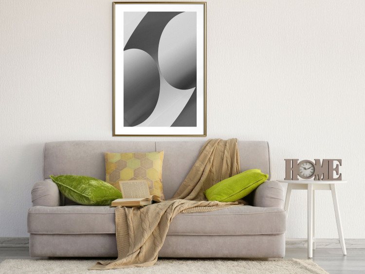 Poster Sixty-Nine - black and white composition on a geometric background 116608 additionalImage 15