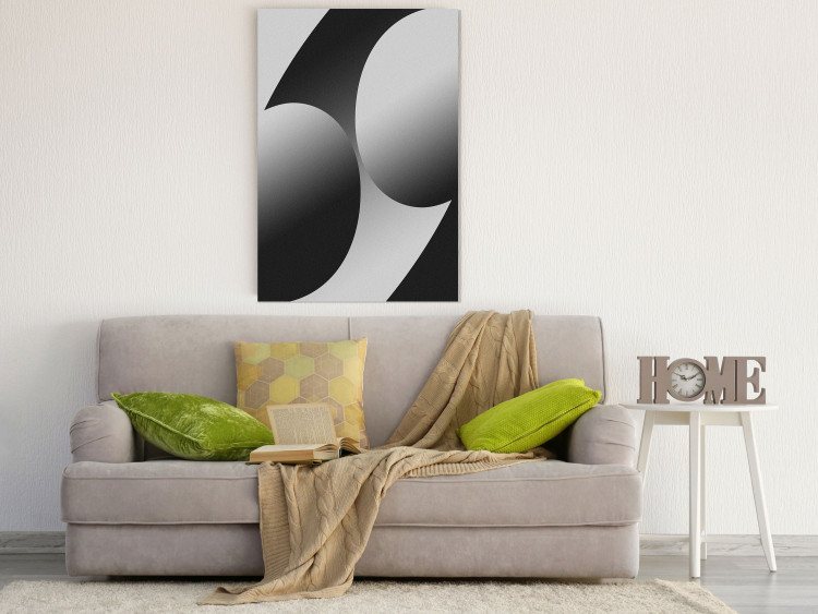 Poster Sixty-Nine - black and white composition on a geometric background 116608 additionalImage 17