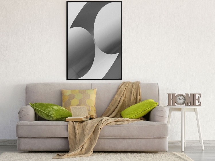 Poster Sixty-Nine - black and white composition on a geometric background 116608 additionalImage 5