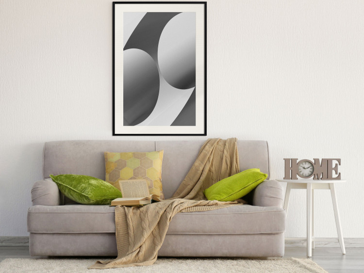 Poster Sixty-Nine - black and white composition on a geometric background 116608 additionalImage 22