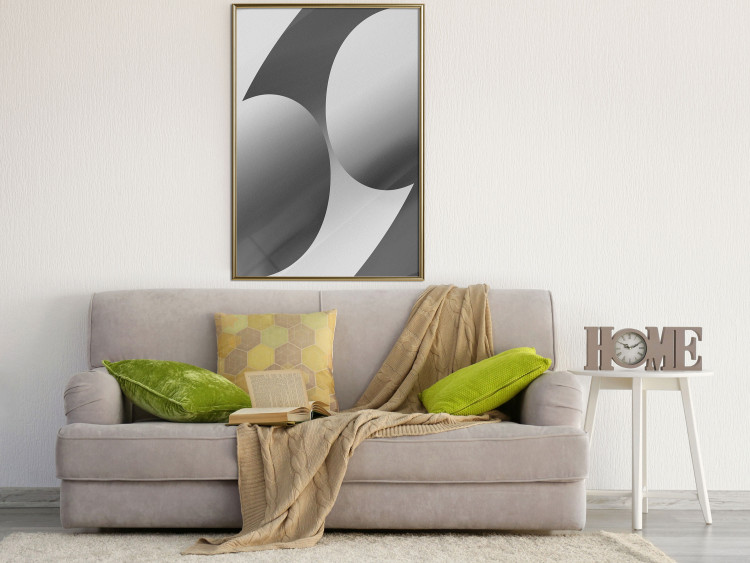 Poster Sixty-Nine - black and white composition on a geometric background 116608 additionalImage 5