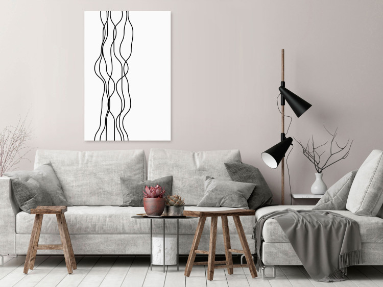 Canvas Print Curved lines - a minimalist design in an abstract version 117308 additionalImage 3