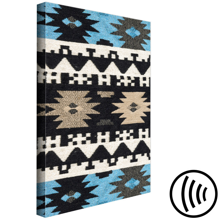 Canvas Print Boho fabric - patterned texture in beige and blue tones 117408 additionalImage 6