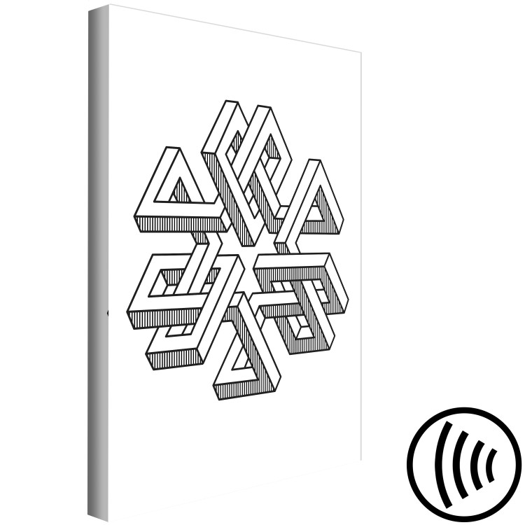 Canvas Geometric maze - black and white abstraction with 3D effect 117508 additionalImage 6