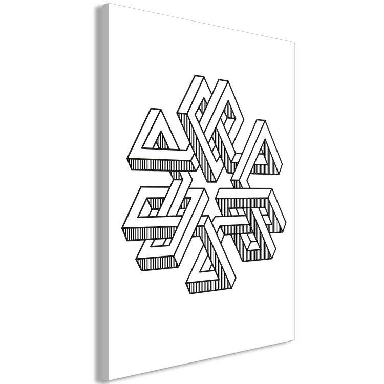 Canvas Geometric maze - black and white abstraction with 3D effect 117508 additionalImage 2