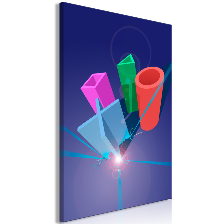Canvas Art Print Geometric Space (1-part) - Colorful 3D Shapes World 117808 additionalImage 2