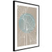 Poster Breath of Nature - abstraction with delicate white flowers on a background of a circle and beige 117908 additionalThumb 4