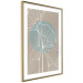 Poster Breath of Nature - abstraction with delicate white flowers on a background of a circle and beige 117908 additionalThumb 5