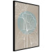 Poster Breath of Nature - abstraction with delicate white flowers on a background of a circle and beige 117908 additionalThumb 9