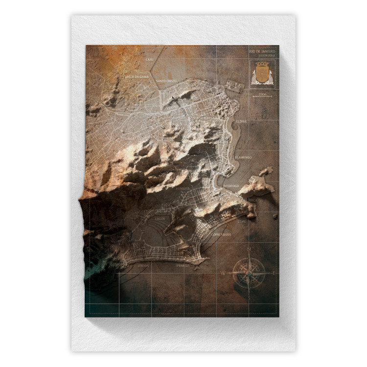 Poster Isometric Map: Rio de Janeiro - city map with English texts 118508