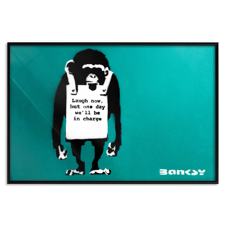 Poster Bad Monkey - mural with an animal and English text in Banksy style 119208 additionalImage 24