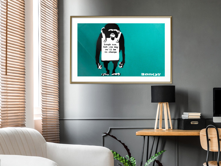 Poster Bad Monkey - mural with an animal and English text in Banksy style 119208 additionalImage 15
