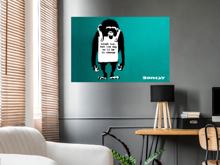 Poster Bad Monkey - mural with an animal and English text in Banksy style 119208 additionalImage 17