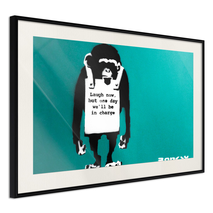 Poster Bad Monkey - mural with an animal and English text in Banksy style 119208 additionalImage 3
