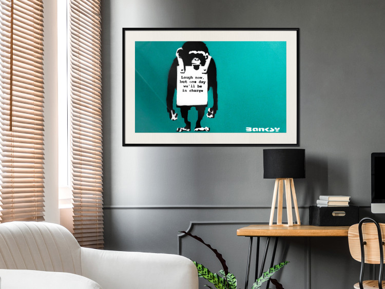 Poster Bad Monkey - mural with an animal and English text in Banksy style 119208 additionalImage 22
