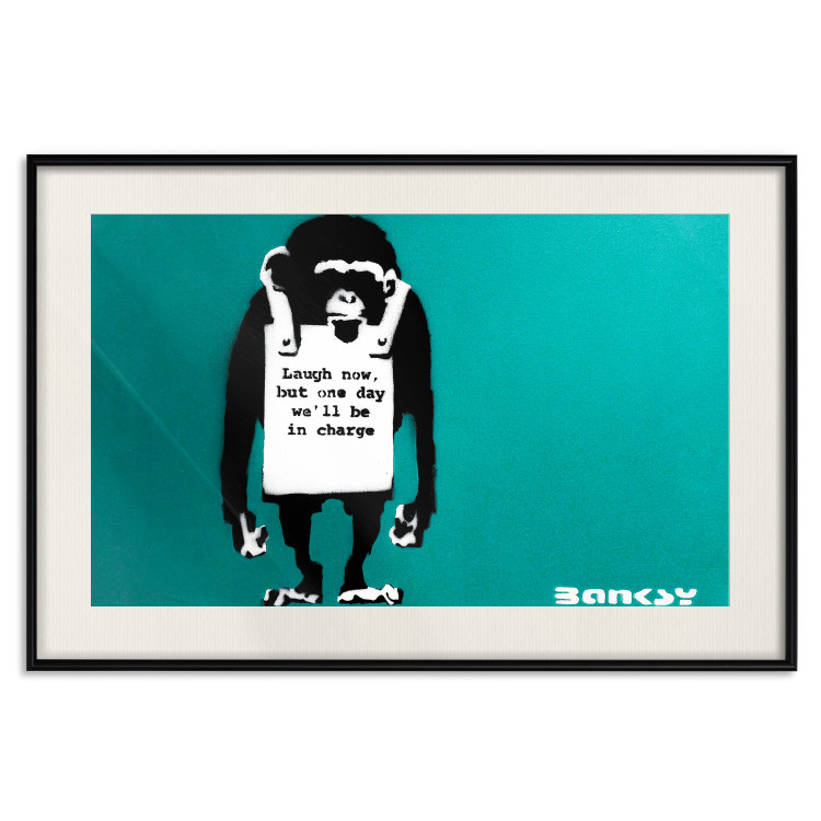 Poster Bad Monkey - mural with an animal and English text in Banksy style 119208 additionalImage 18