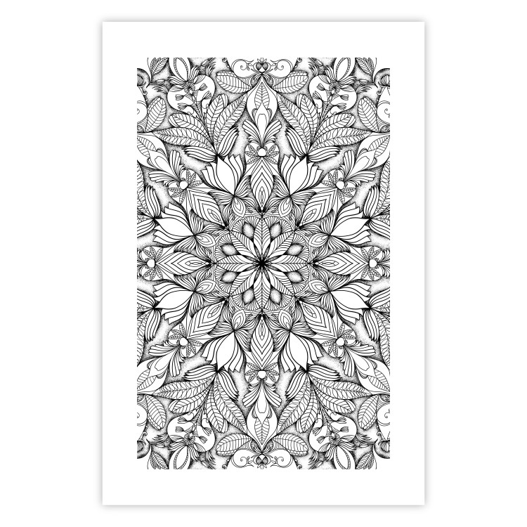 Poster Monochromatic Mandala - black and white oriental patterns in Zen style 122308 additionalImage 19
