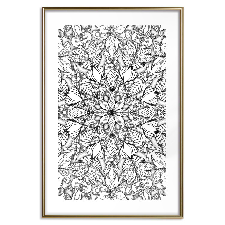 Poster Monochromatic Mandala - black and white oriental patterns in Zen style 122308 additionalImage 14