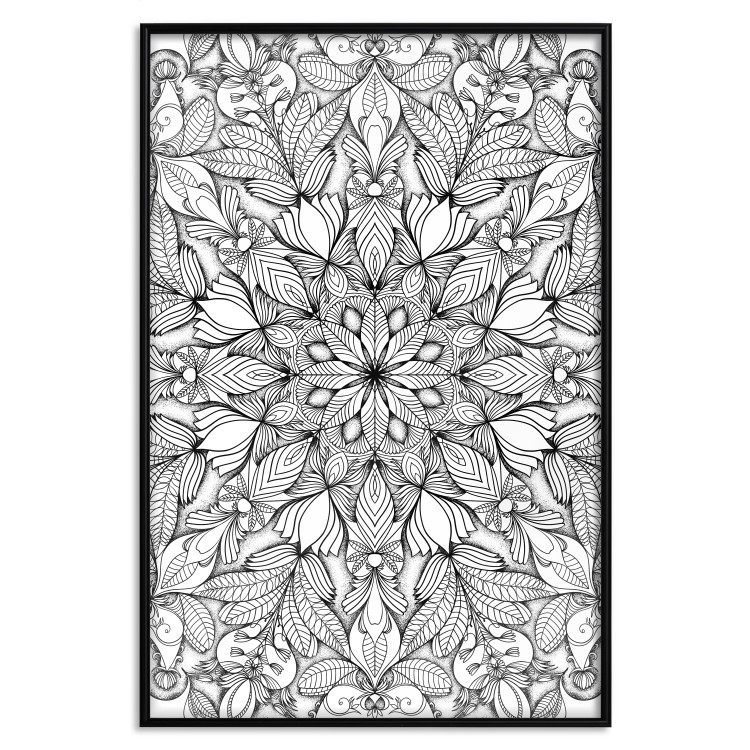 Poster Monochromatic Mandala - black and white oriental patterns in Zen style 122308 additionalImage 18