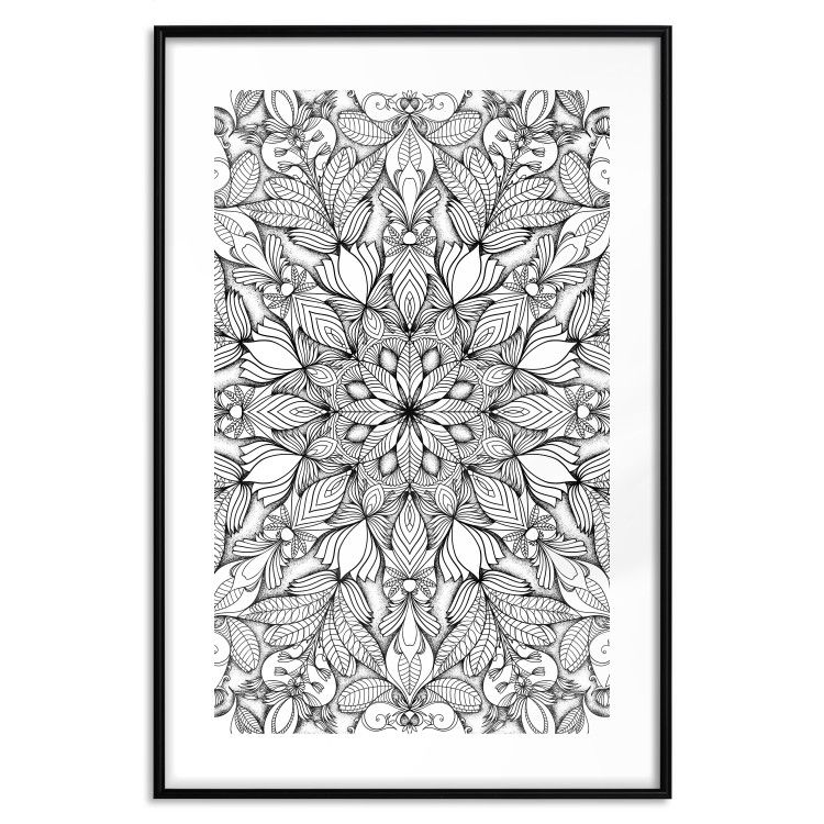 Poster Monochromatic Mandala - black and white oriental patterns in Zen style 122308 additionalImage 15