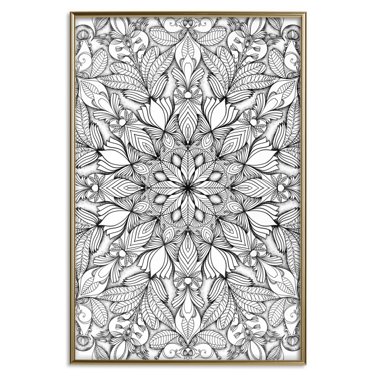 Poster Monochromatic Mandala - black and white oriental patterns in Zen style 122308 additionalImage 16