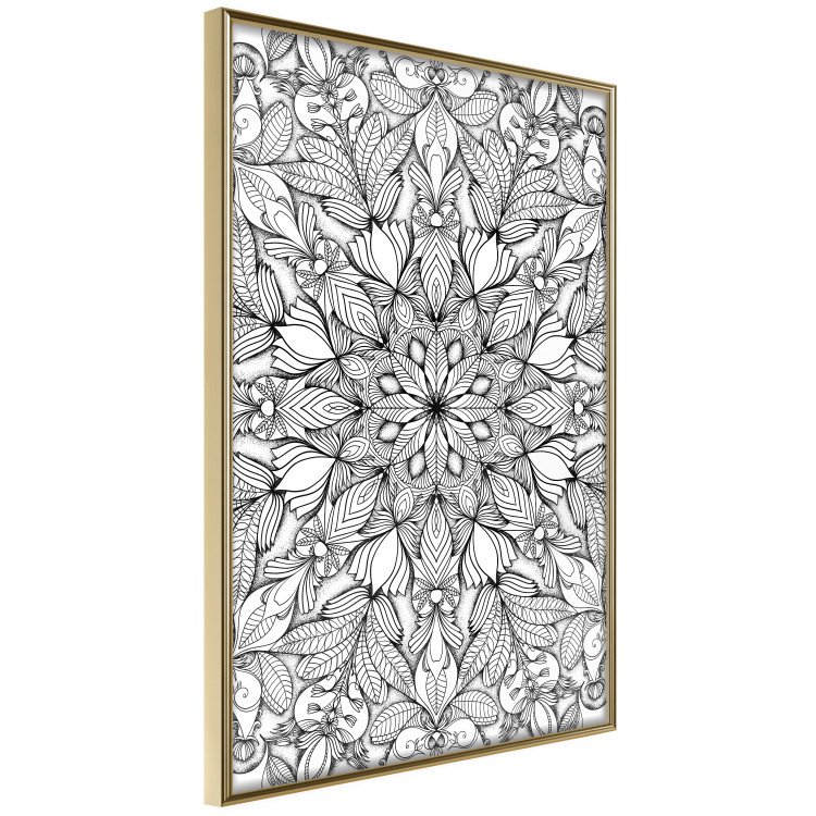 Poster Monochromatic Mandala - black and white oriental patterns in Zen style 122308 additionalImage 12