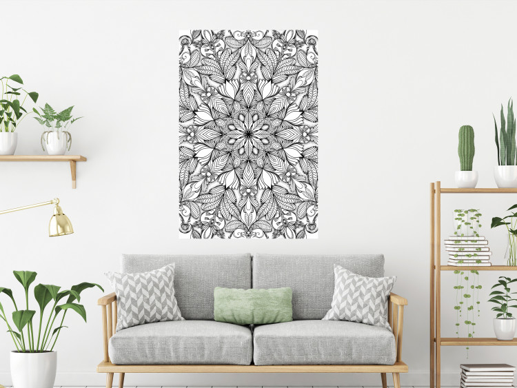 Poster Monochromatic Mandala - black and white oriental patterns in Zen style 122308 additionalImage 17
