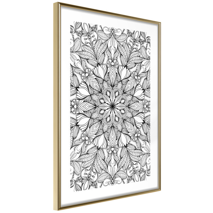 Poster Monochromatic Mandala - black and white oriental patterns in Zen style 122308 additionalImage 6