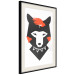 Poster Polite Fox - animal in a black warrior costume on a white background 122908 additionalThumb 3