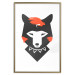 Poster Polite Fox - animal in a black warrior costume on a white background 122908 additionalThumb 14