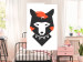 Poster Polite Fox - animal in a black warrior costume on a white background 122908 additionalThumb 23
