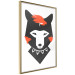 Poster Polite Fox - animal in a black warrior costume on a white background 122908 additionalThumb 14