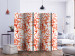 Room Divider Coral Leaves II - orange leafy plant motif on a white background 123008 additionalThumb 2