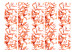 Room Divider Coral Leaves II - orange leafy plant motif on a white background 123008 additionalThumb 3