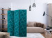 Room Divider Screen Turquoise Geometry (3-piece) - geometric modern abstraction 124108 additionalThumb 4