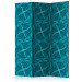 Room Divider Screen Turquoise Geometry (3-piece) - geometric modern abstraction 124108