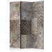 Room Separator Geometric Textures (3-piece) - composition in shades of brown 124308