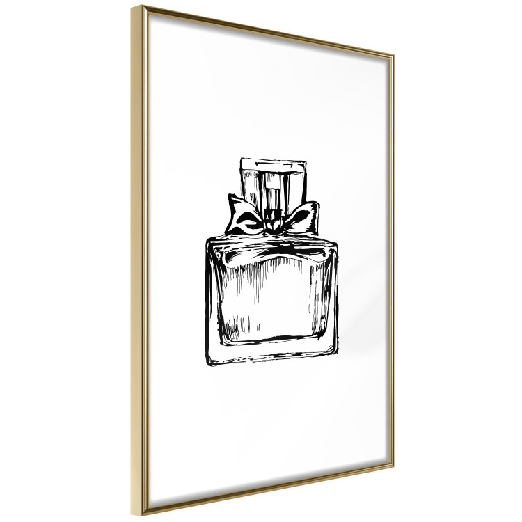 Poster Scent of Luxury - black and white pattern of a glass perfume bottle with a ribbon 125108 additionalImage 6