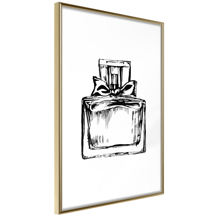 Poster Scent of Luxury - black and white pattern of a glass perfume bottle with a ribbon 125108 additionalImage 14